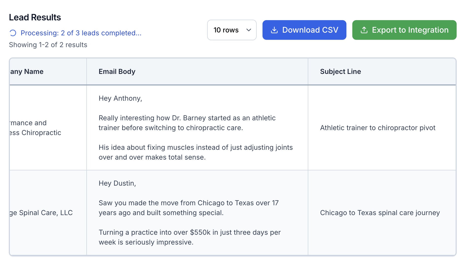 AI generates personalized openers
